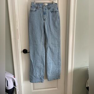 Abercrombie & Fitch Light Blue 90s Relaxed High Rise Wide Leg Jeans
